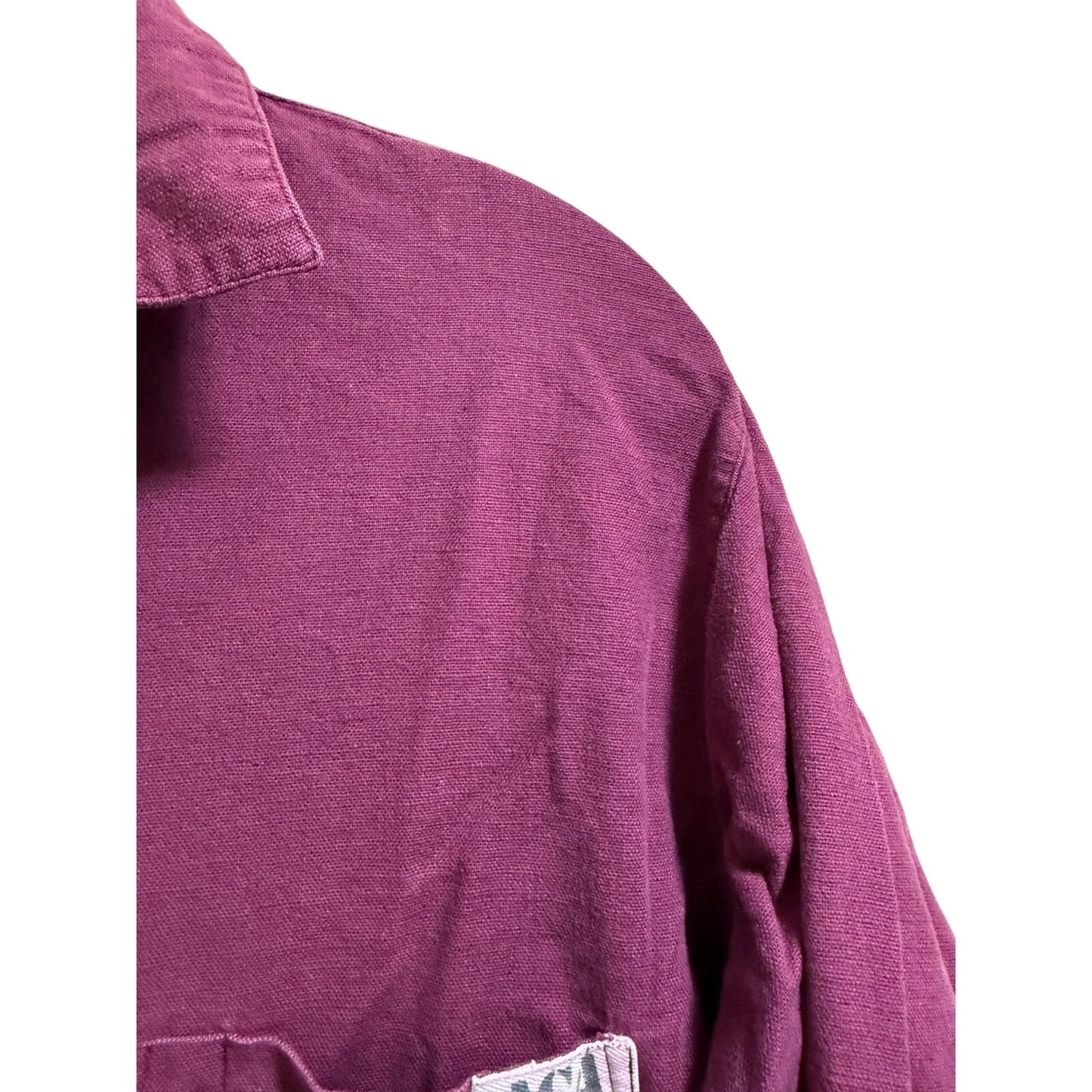 Vintage ACA Joe Military Style Maroon Button Up - Long Sleeve - Medium
