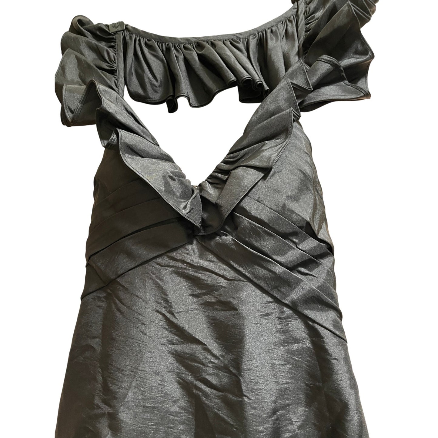 NWT Bill Levkoff Black Asymmetrical Ruffle Gown Size 10 MSRP $245