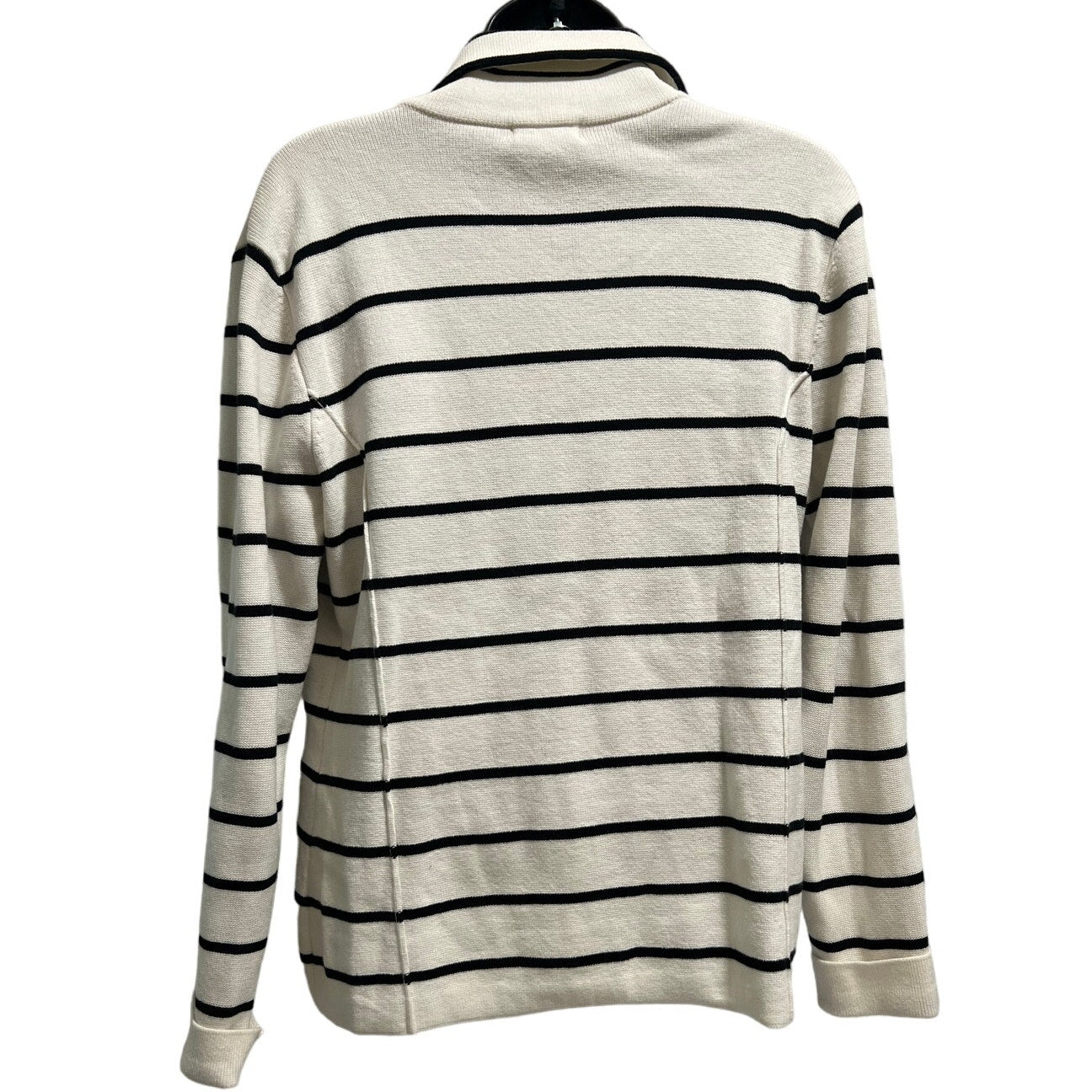 Cache 100% Cotton - Black x White Striped Knit Blazer Size 12