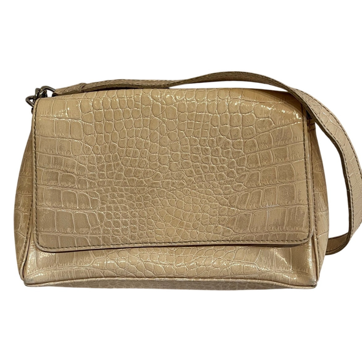 Liz Claiborne Small Off-White Faux Crocodile Skin Shoulder Purse Y2K