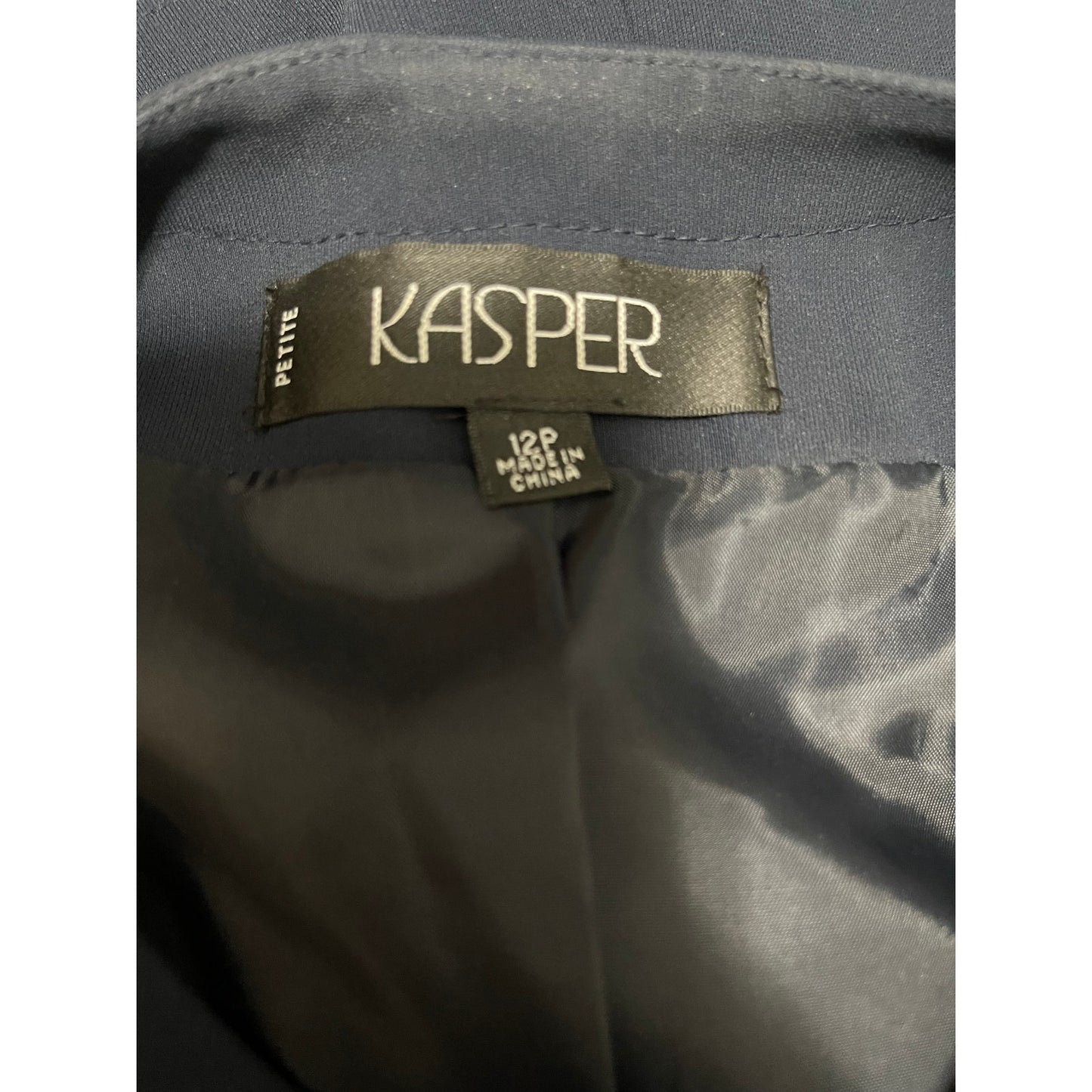 Vintage Kasper Dark Navy / Black - Gold Metal Button Jacket - 12 Petite