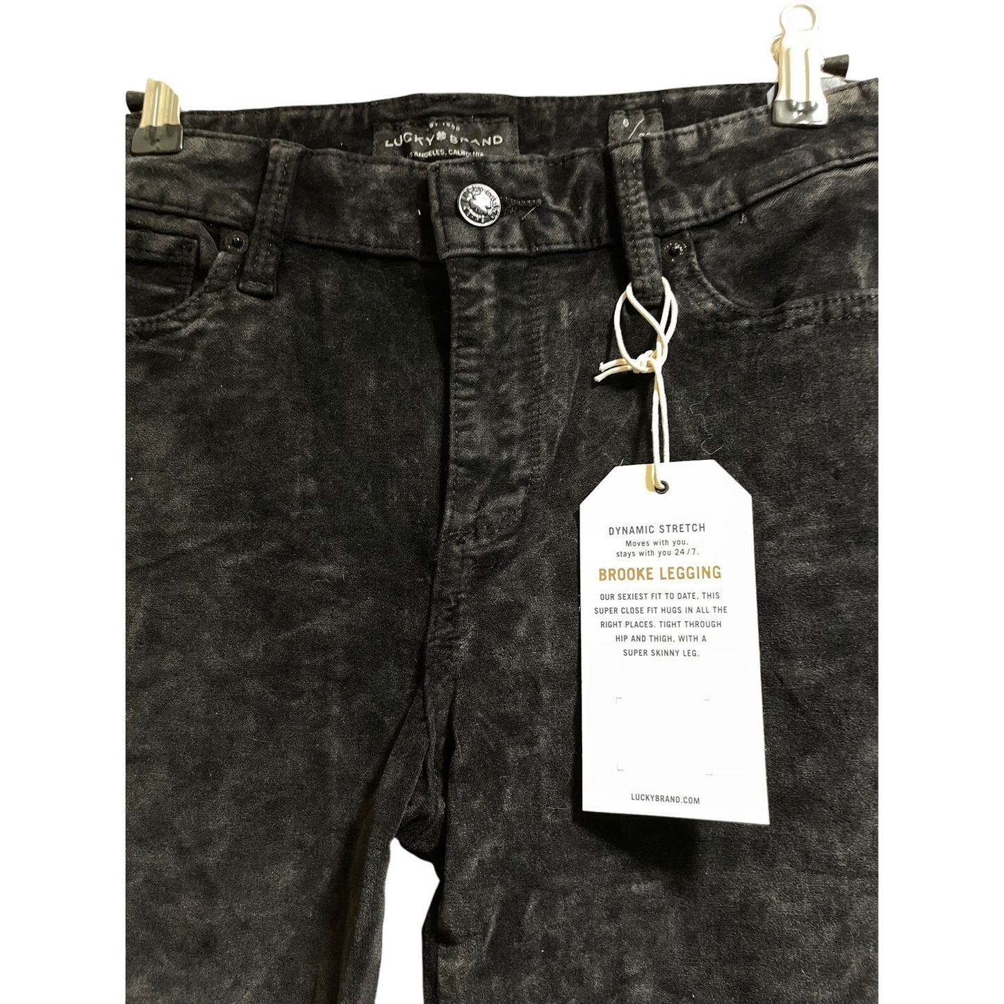 NWT Lucky Brand Black Velvet "Brooke Legging" Size 6 (28) - $99 MSRP