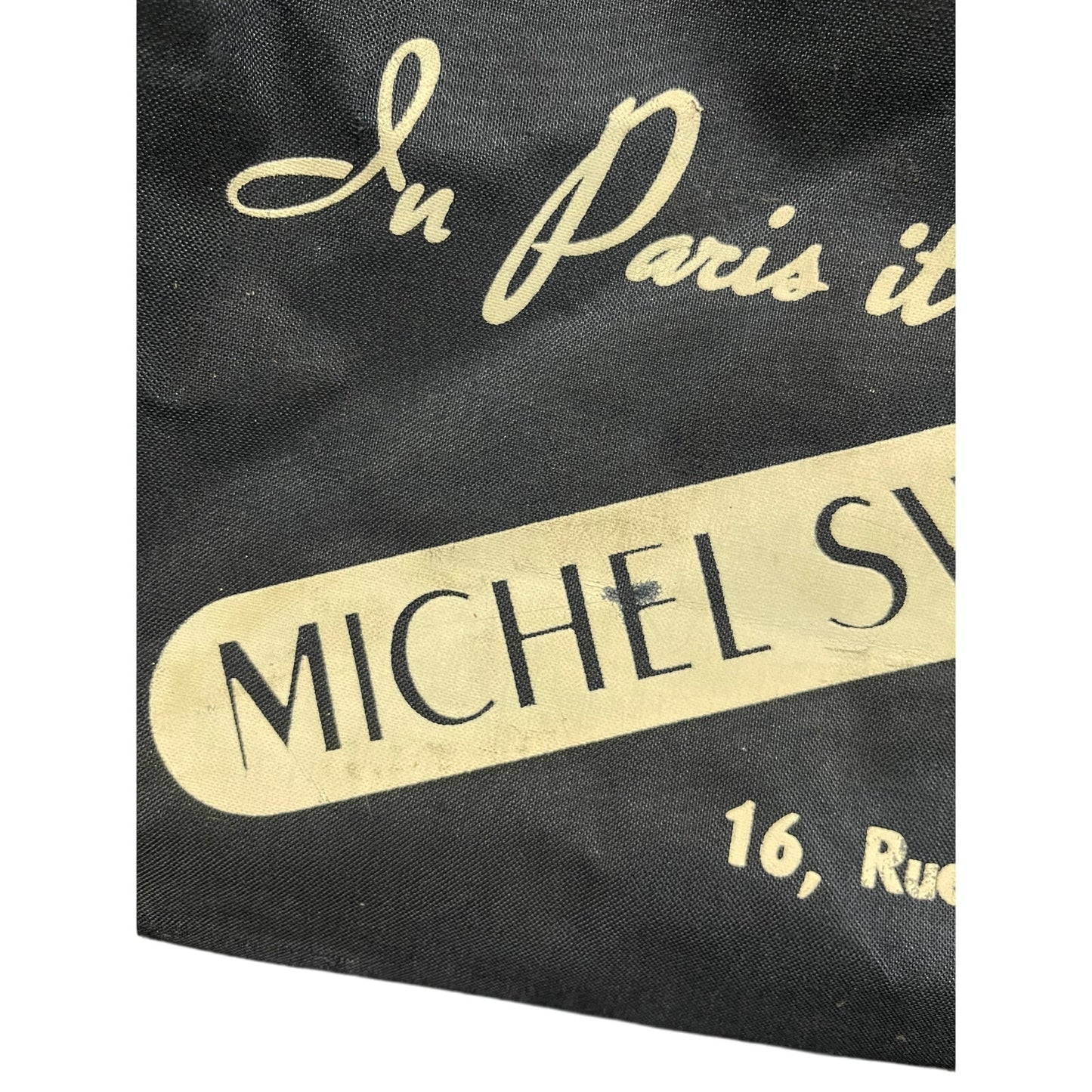 Vintage Paris Michel Swiss Navy Canvas Zip Airline Style Tote Bag