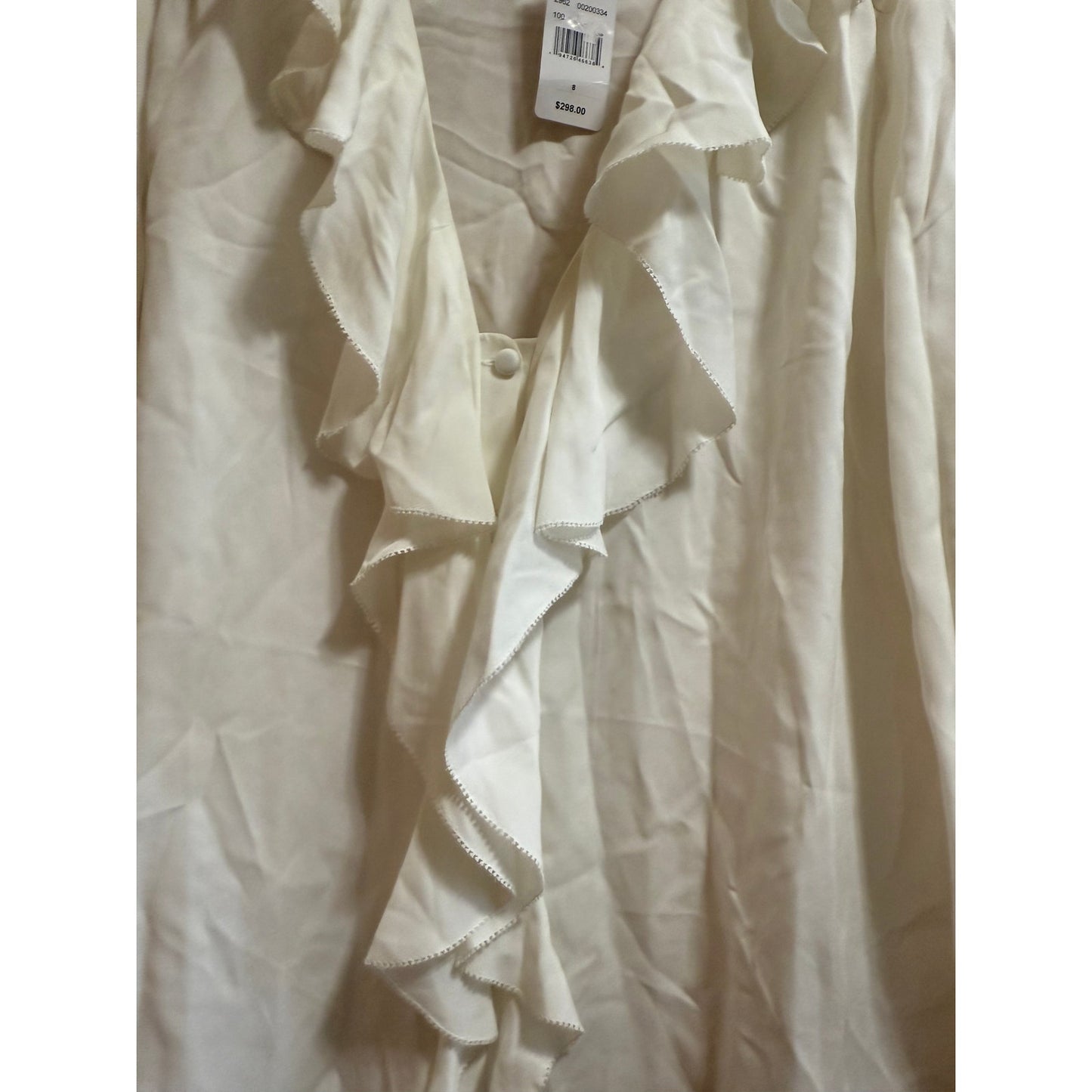 Brooks Brothers Size 8 White Sleeveless Ruffle Blouse - NWT - $298 MSRP
