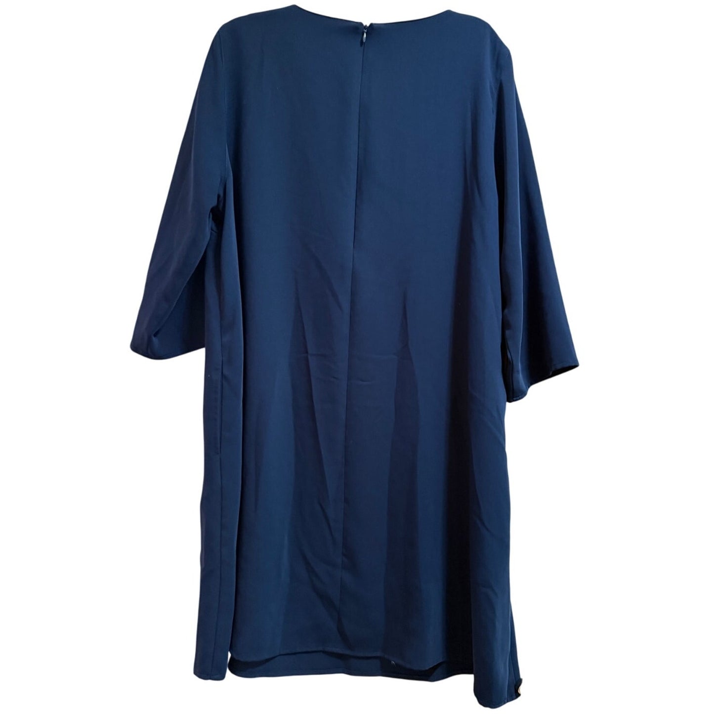 Caroline Rose Navy Blue Midi Dress - 3/4 Sleeve - Size Small