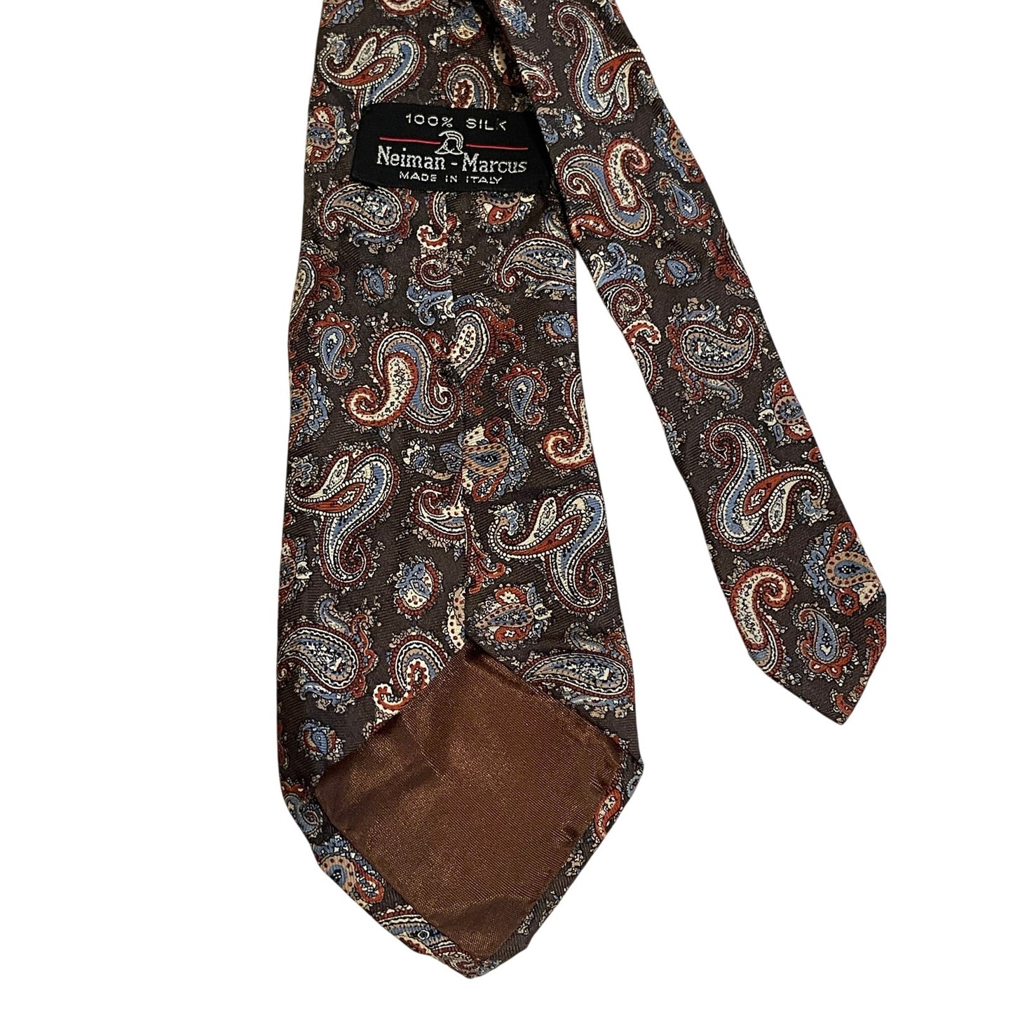 Vintage Neiman Marcus Italian Made 100% Silk Paisley Print Necktie - Men's Tie
