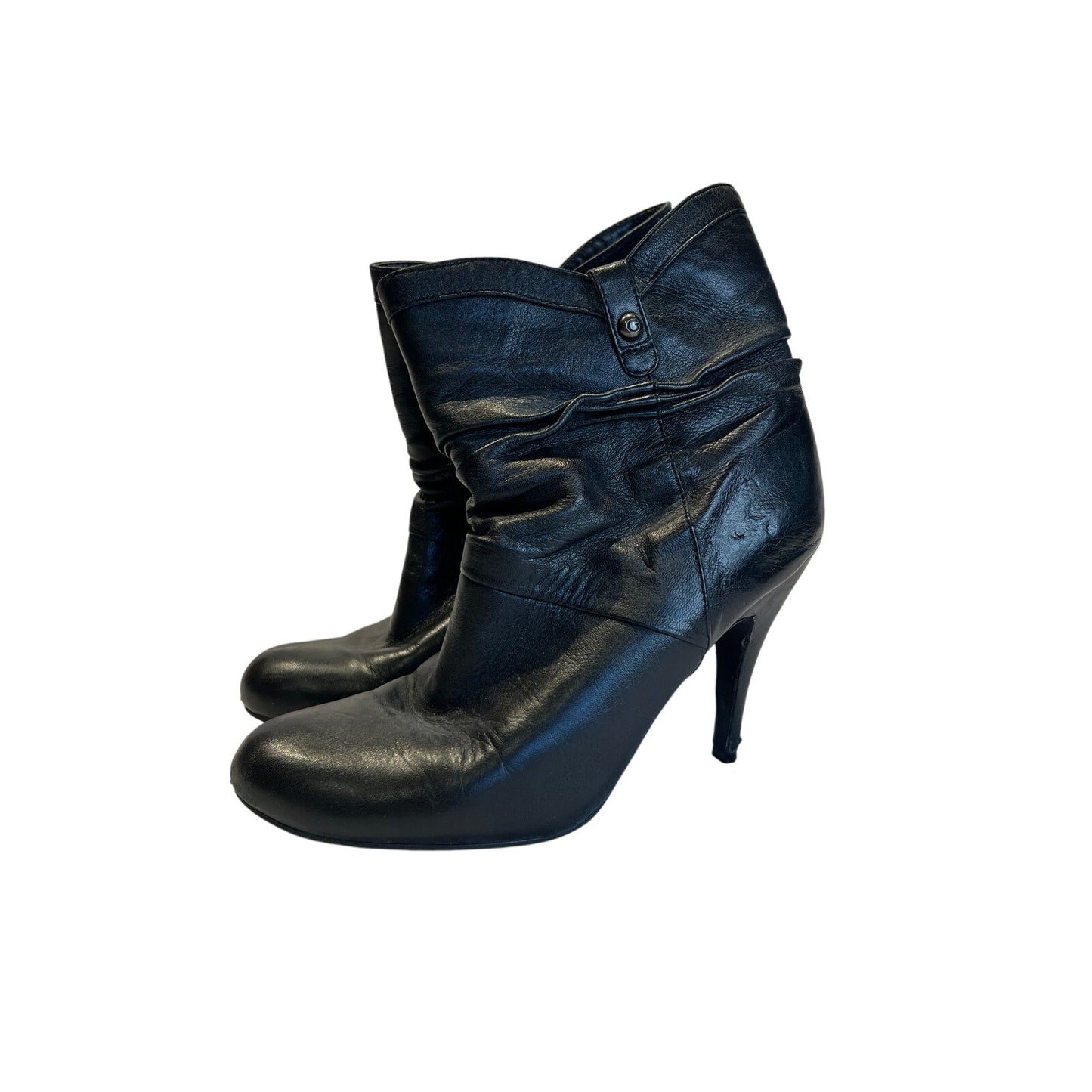 Vintage Leather Guess Stiletto Heel Ankle Boots - Black - Size 7.5M
