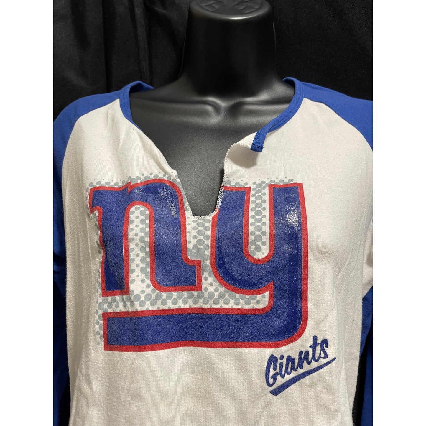 Reebok New York Giants White & Blue Long Sleeve T-Shirt