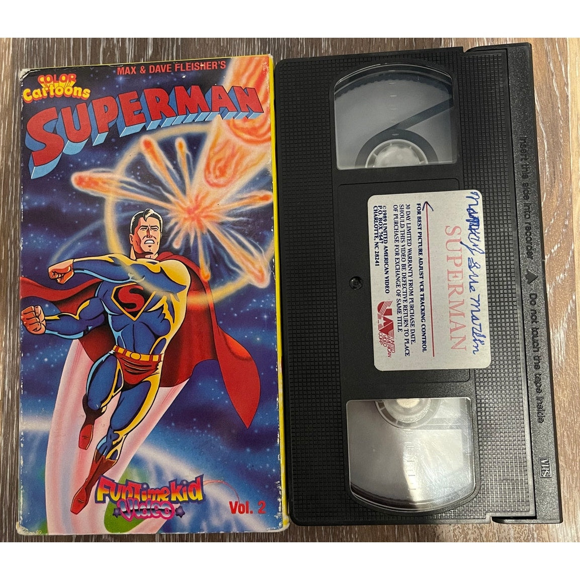 1989 Superman Volume 2 VHS Tape - 4 Color Cartoons - Tested Works