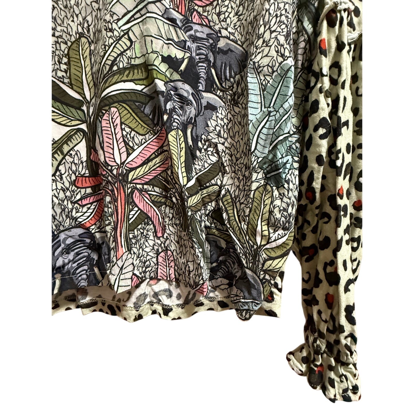 Blank London Long Sleeve Animal Print Blouse - Size Small - Anthropologie