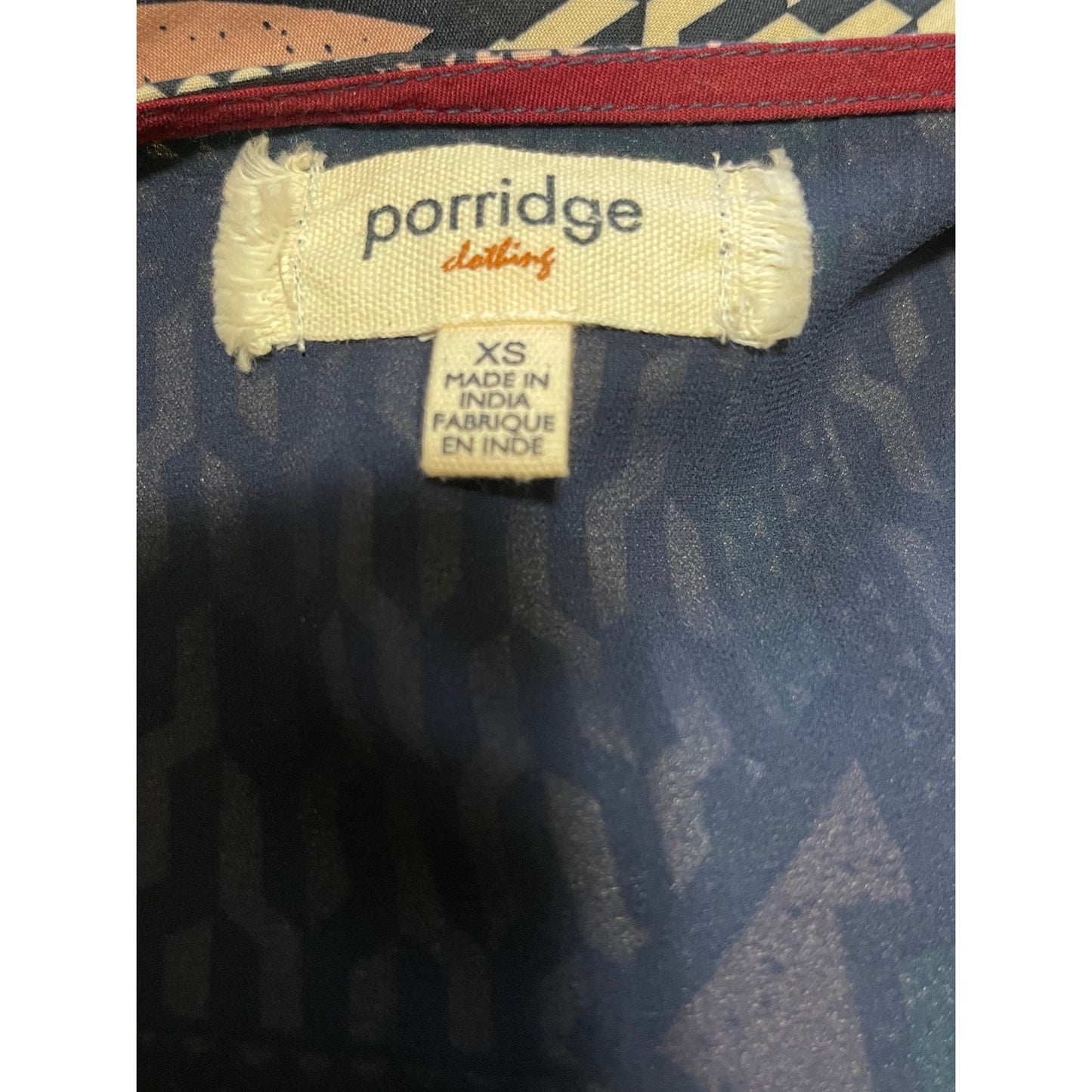 Porridge Clothing Multi-Color Abstract Wrap Dress - Size XS