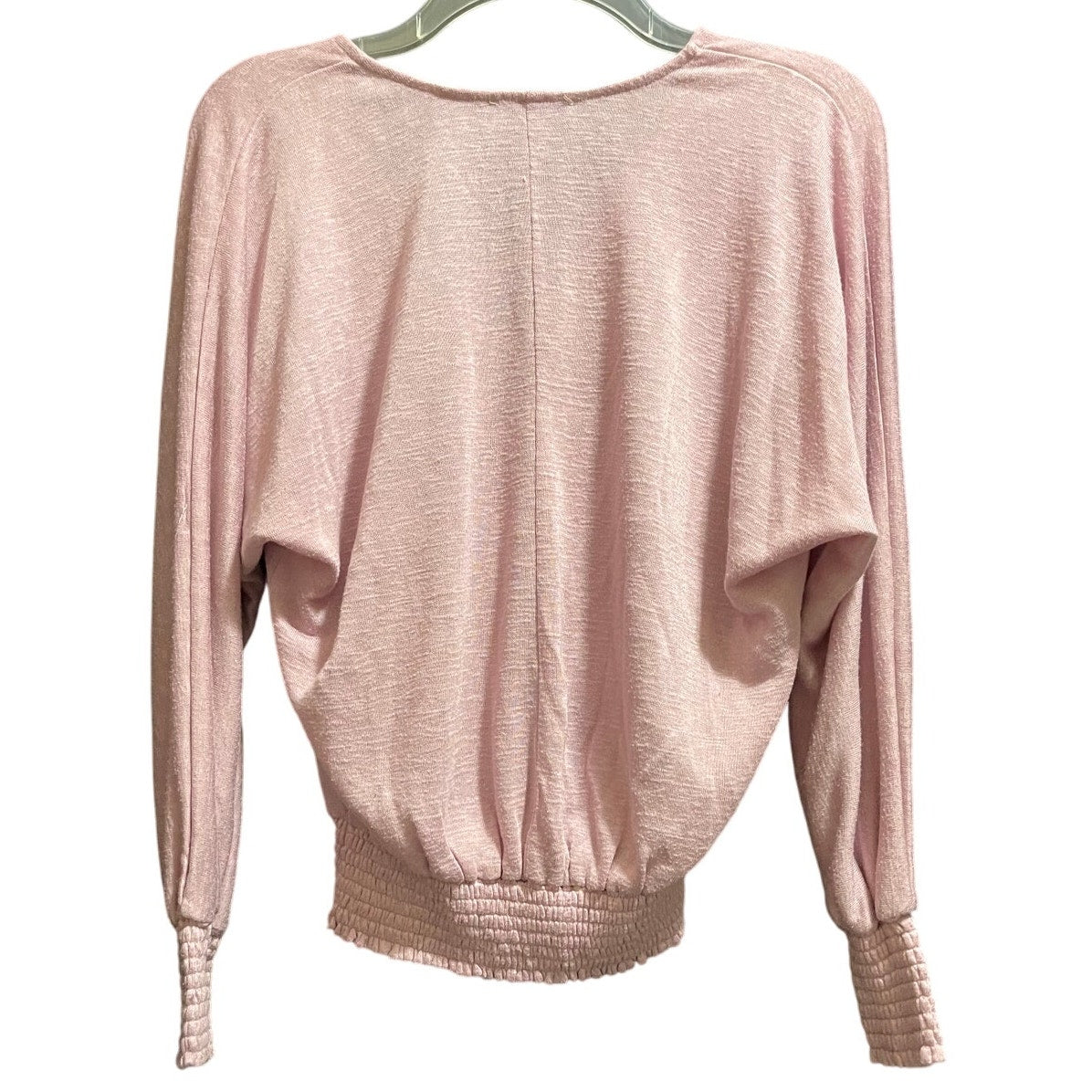 Evereve Size XS Light Pink/Purple Long Sleeve Cinched Waist Sweater Blouse