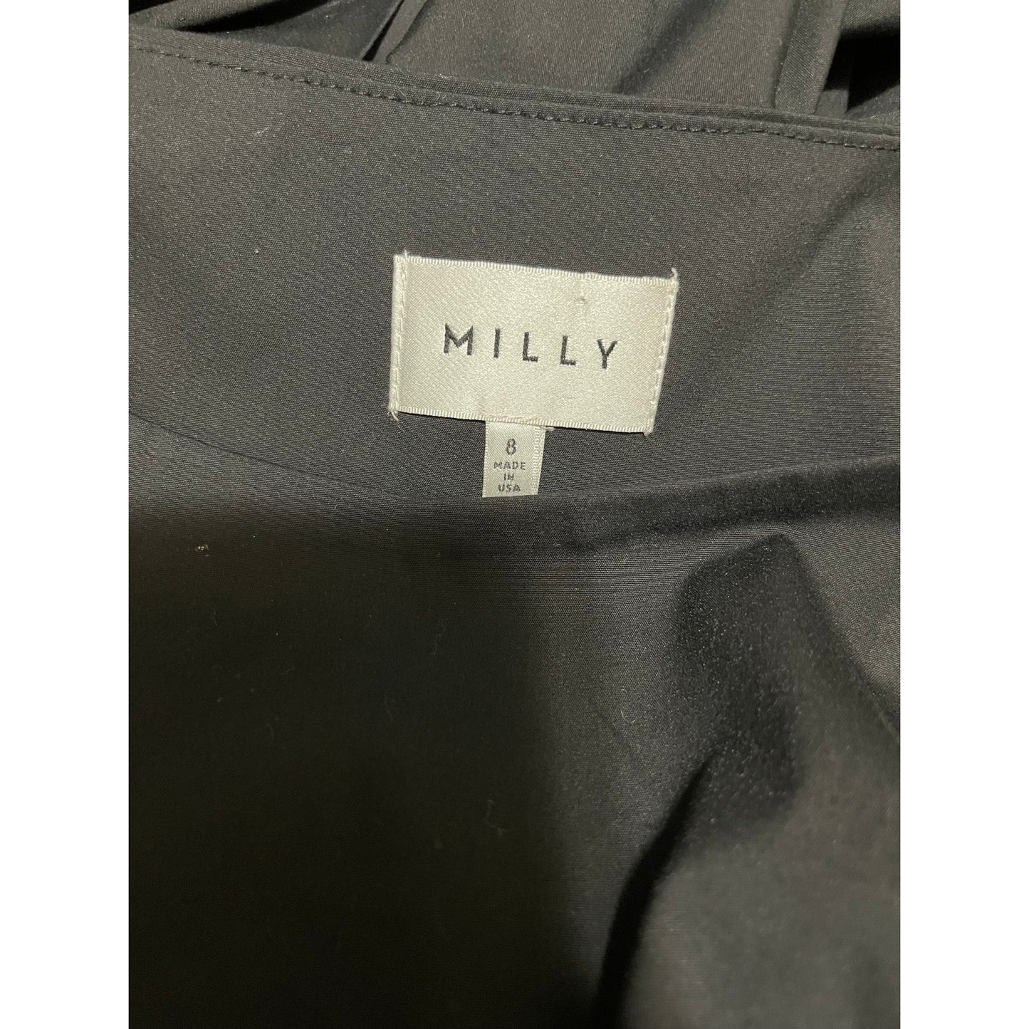 Milly Size 8 Black Sleeveless Midi Dress