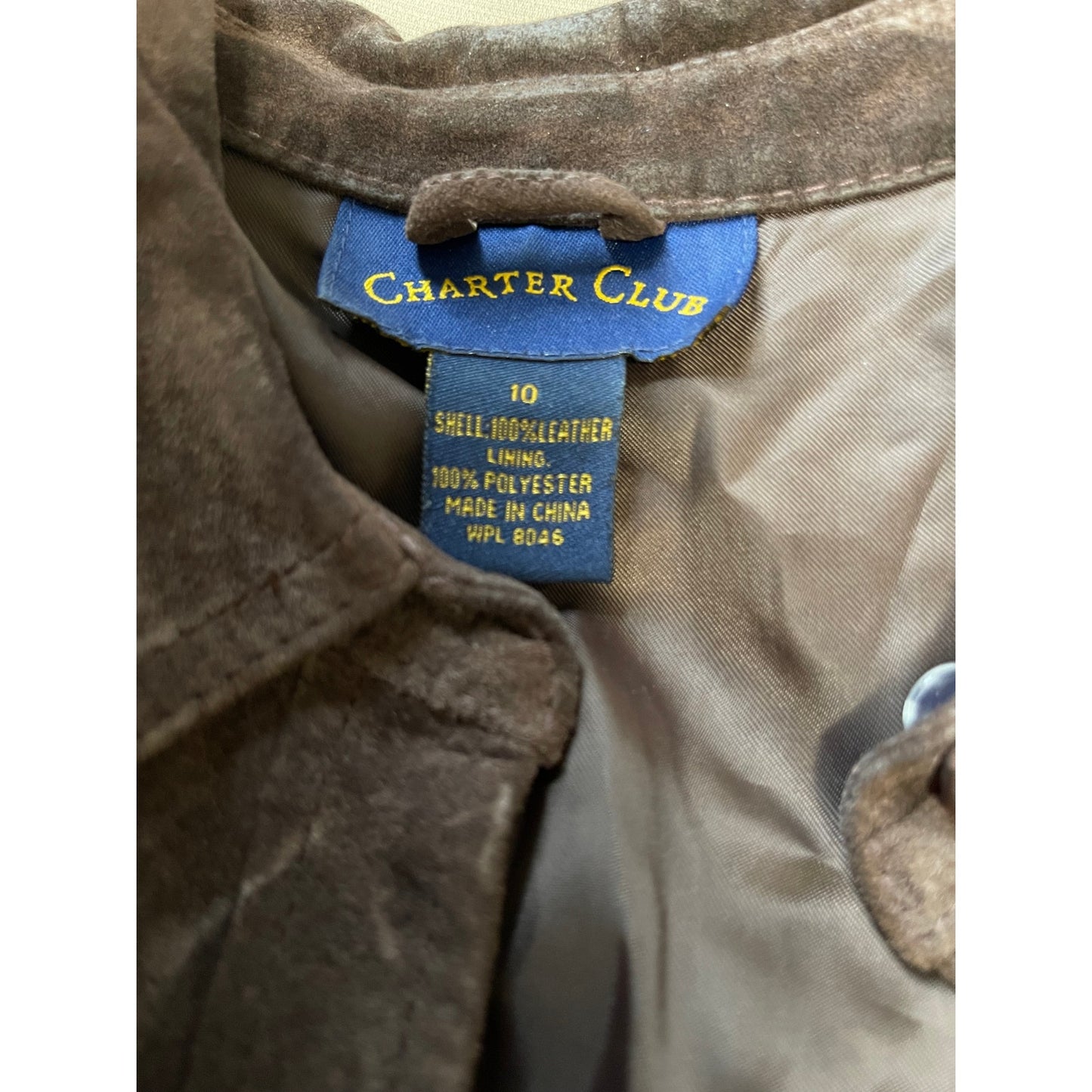 Charter Club 100% Leather - Lined - Shirt Jacket - Size 10