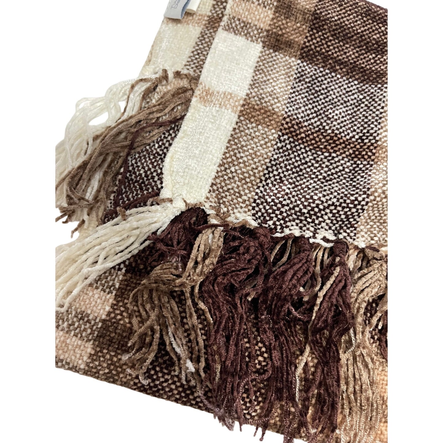 Twenty Degrees Brown and Teal Plaid Unisex Scarf