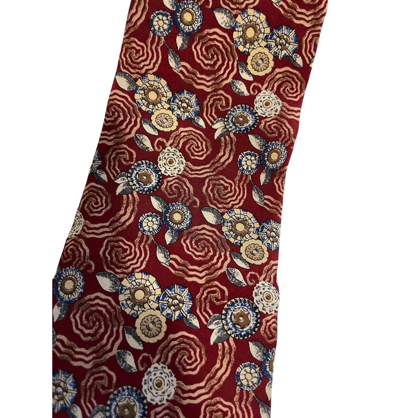 Vintage Metropolitan Museum of Art Red Abstract Print 100% Silk Necktie