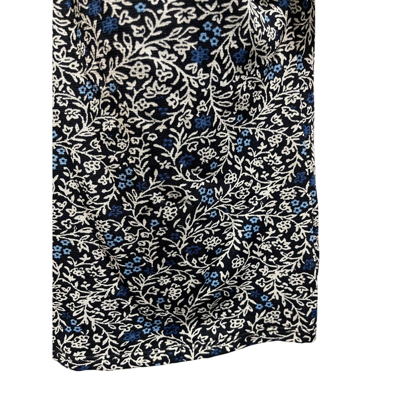 Charter Club Blue White Floral Short Sleeve Blouse Size Large