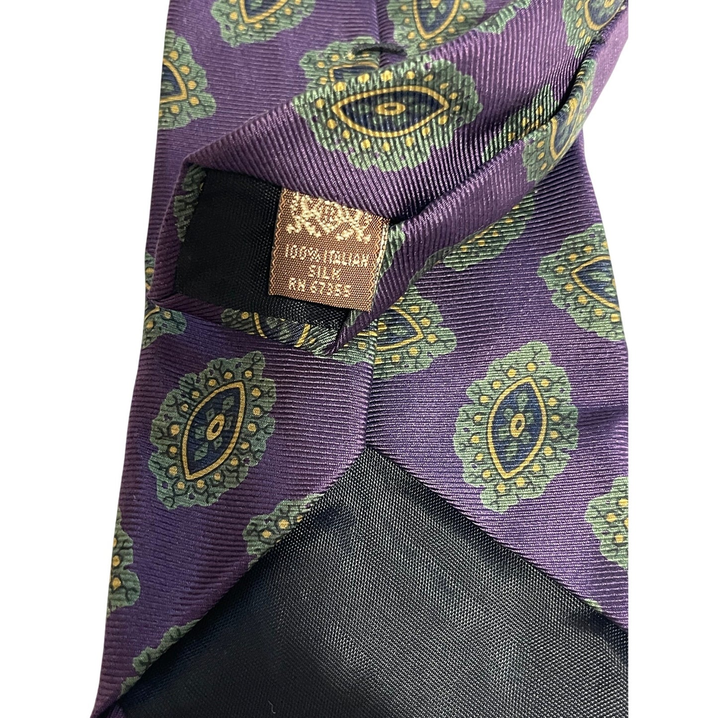 Vintage Carson Pirie Scott Purple Patterned 100% Italian Silk Necktie