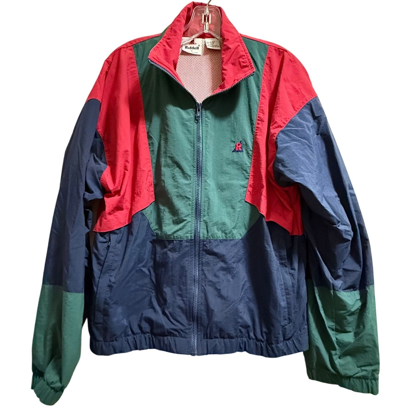 Vintage Riddell Color Block Nylon Windbreaker Jacket - Medium