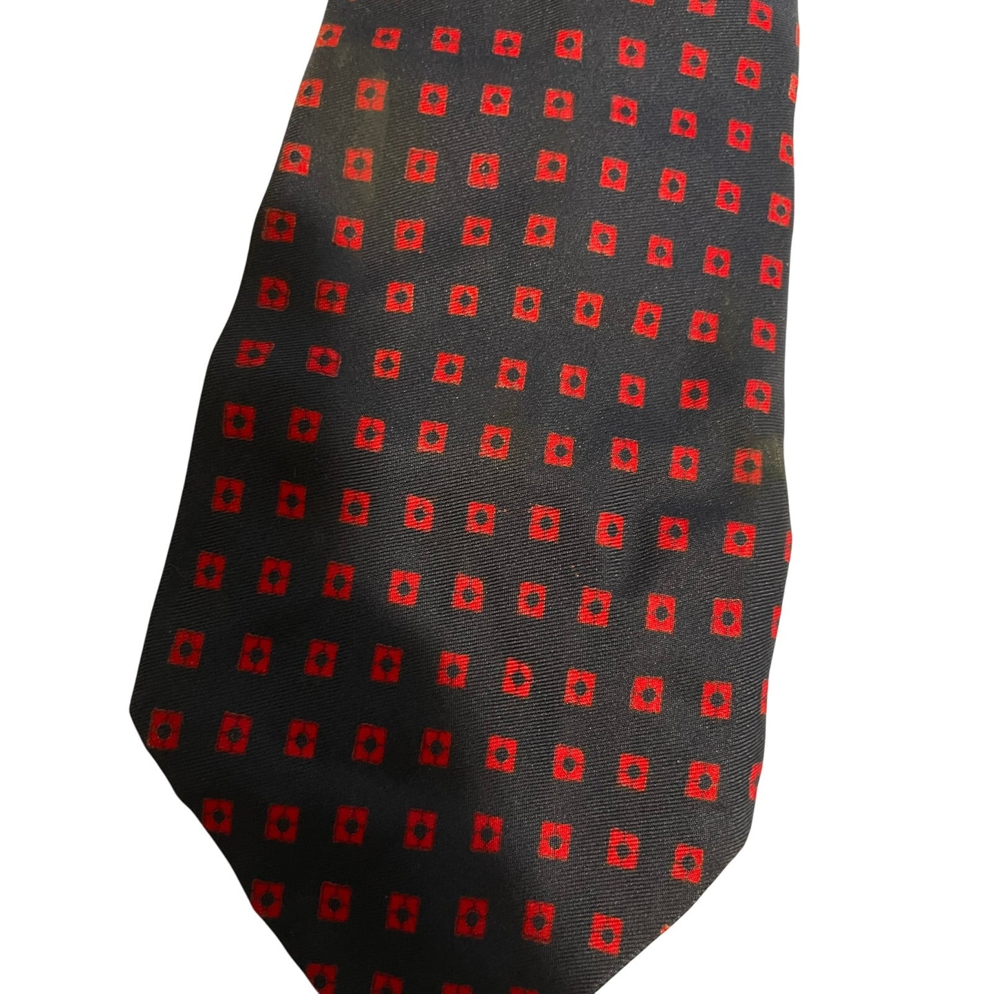 Vintage Taylor Ltd Navy Blue & Red Print All Silk Neck Tie