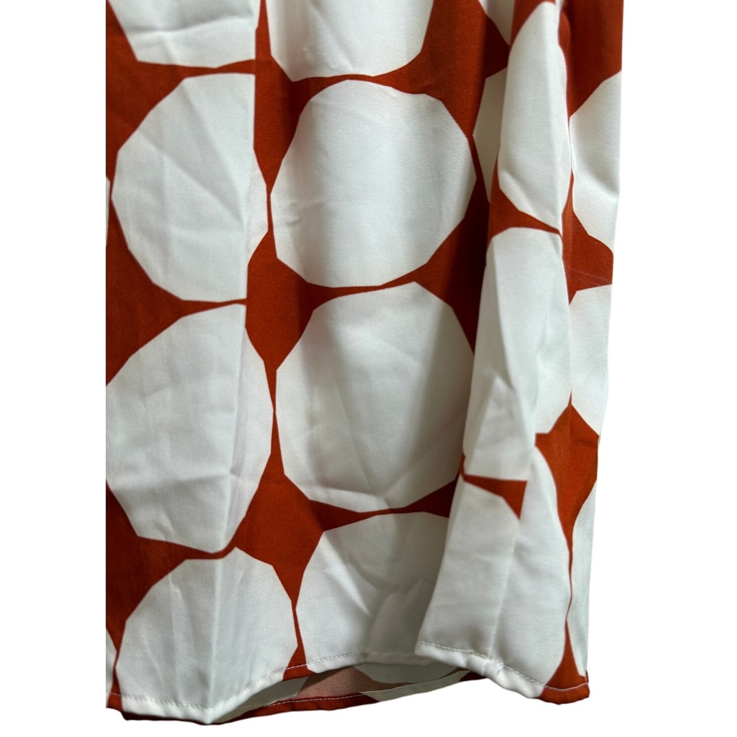 Ces Femme Red and White Patterned Sleeveless Blouse - Size Small - NWT