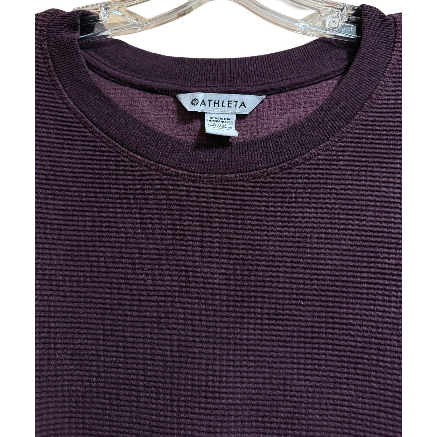 Athleta Maroon Coaster Luxe Waffle Sweatshirt - Long Sleeve - Medium
