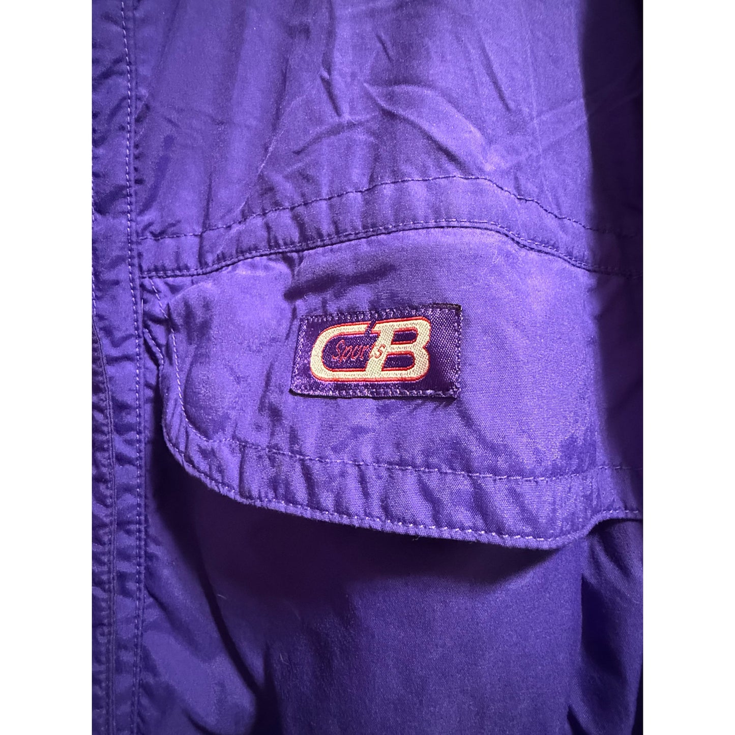Vintage CB Sports Purple & Green Nylon Windbreaker - Full Zip - Large