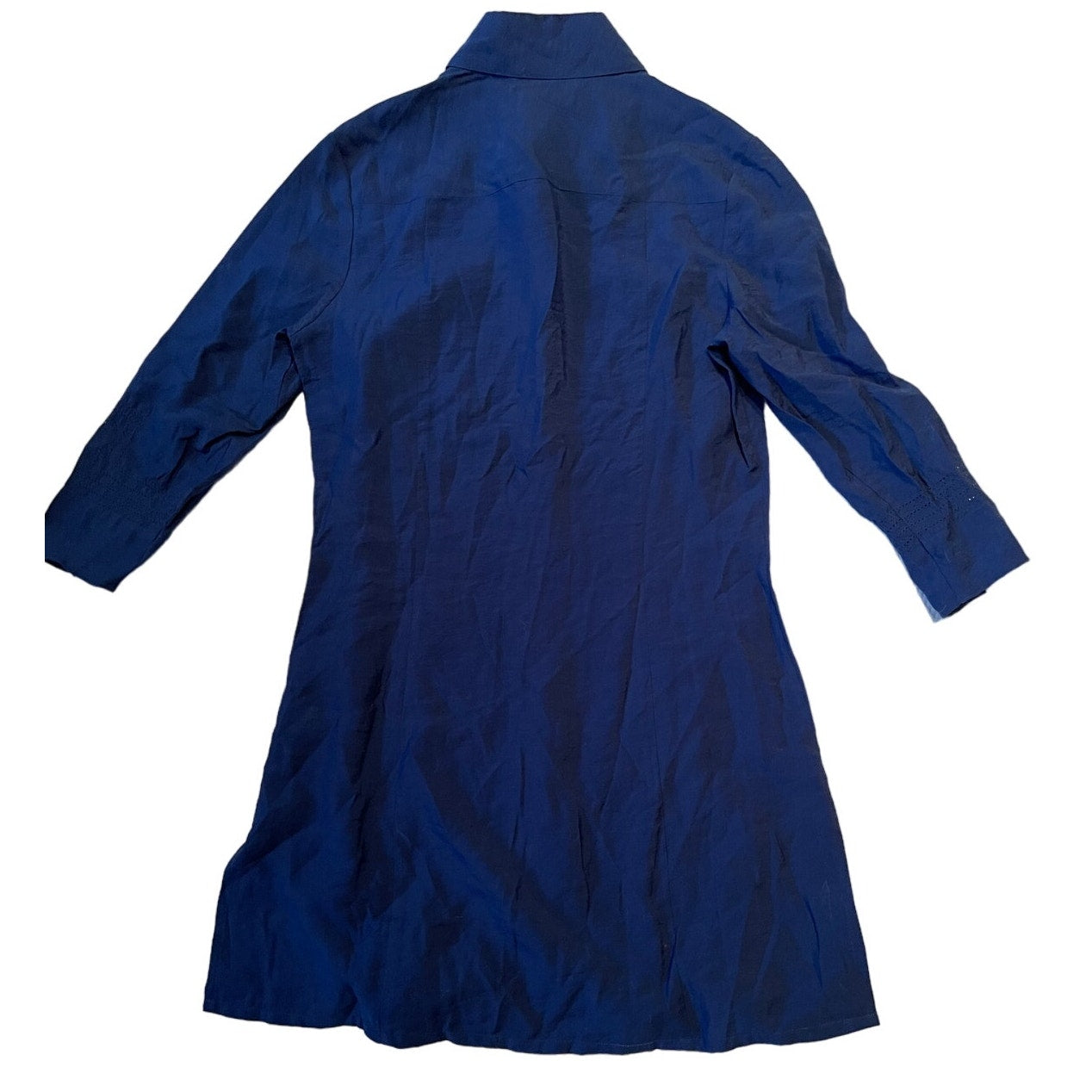 NWT Coldwater Creek 3/4 Sleeve Navy Blue Long Tunic Button Up - XS