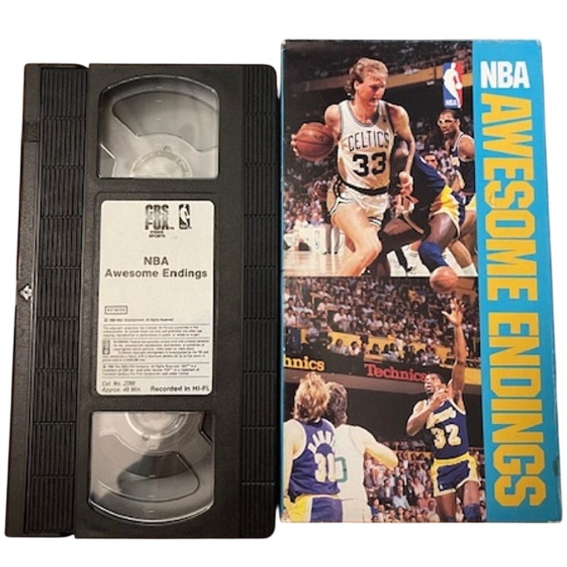 Vintage 1990 NBA Awesome Endings VHS Tape - Jordan, Bird, Abdul-Jabbar