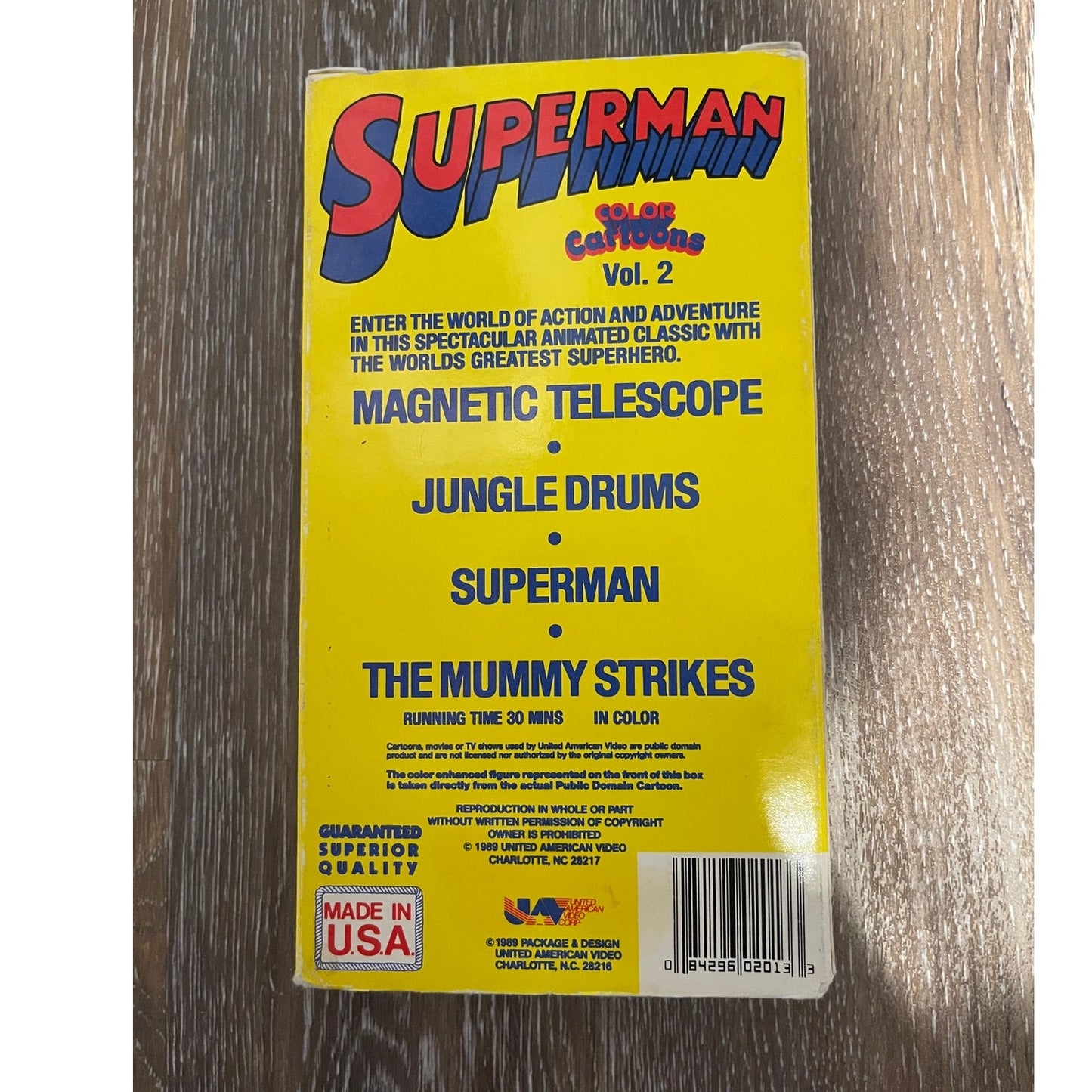 1989 Superman Volume 2 VHS Tape - 4 Color Cartoons - Tested Works