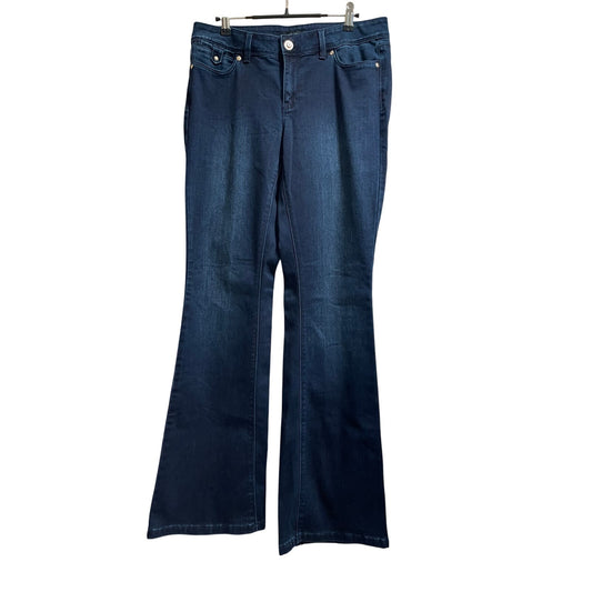 White House Black Market Skinny Flare Jeans - Dark Wash - Embellished - 6R