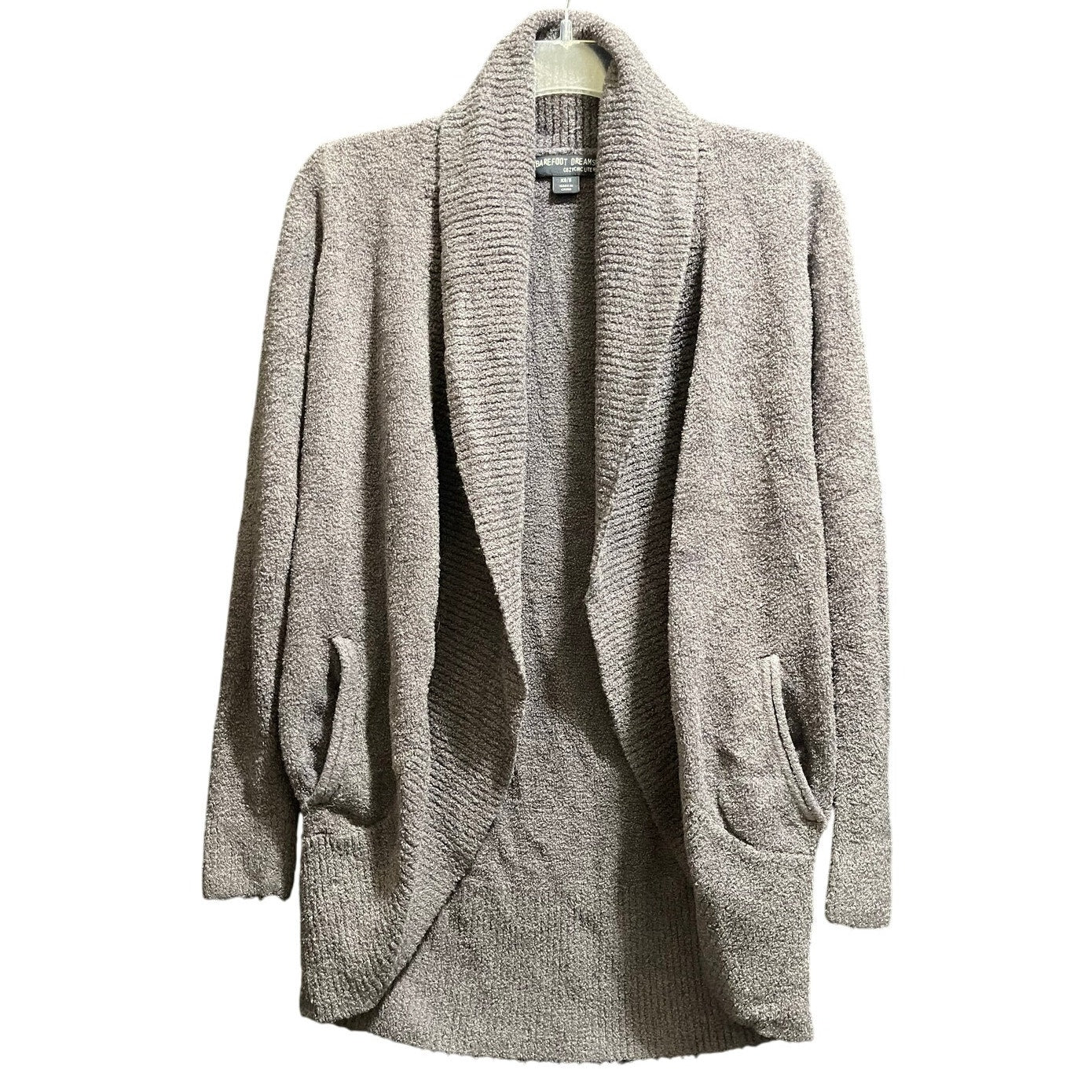 Barefoot Dreams CozeChic Light Dark Gray XS/S Open Cardigan