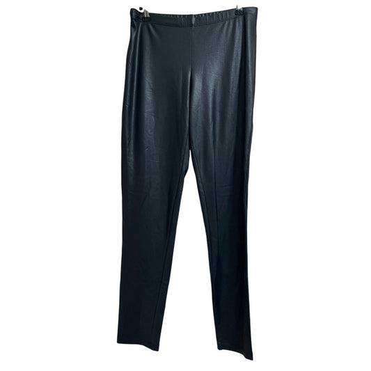 Clara Sun Woo Size Medium Black Faux Leather Stretch Pants