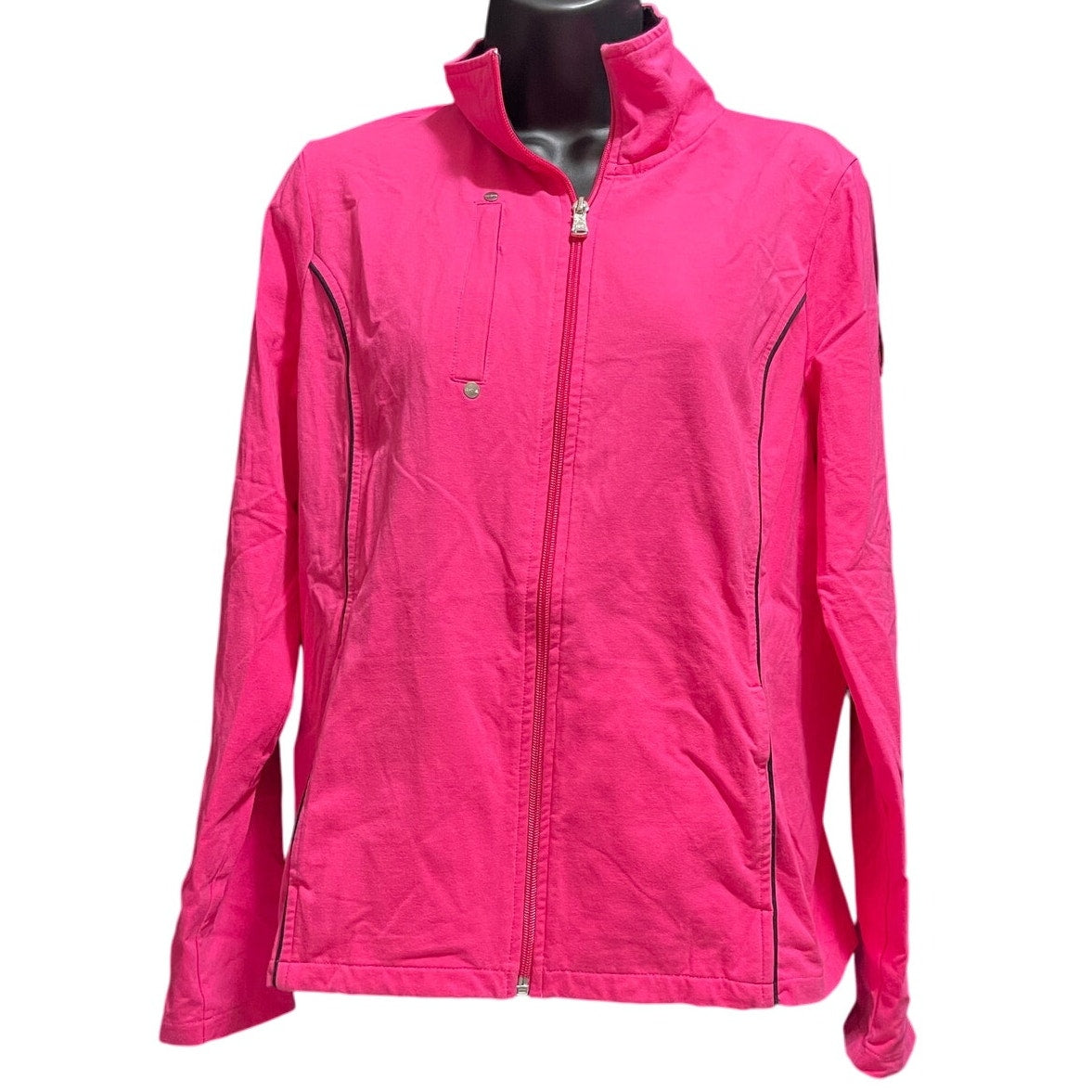 Chaps Hot Pink Full Zip Performance Jacket - Long Sleeve - Medium