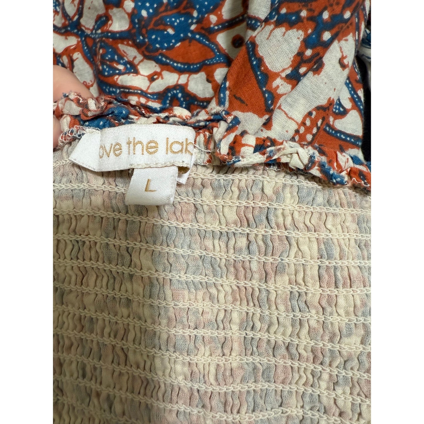 Love the Label Blue and Orange Floral Sleeveless Dress - Large