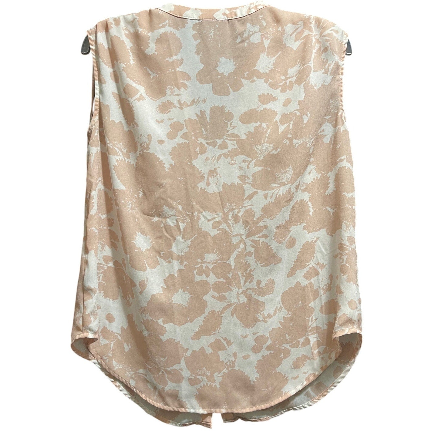 Worthington Petite White & Pink Floral Blouse Button Front - Medium