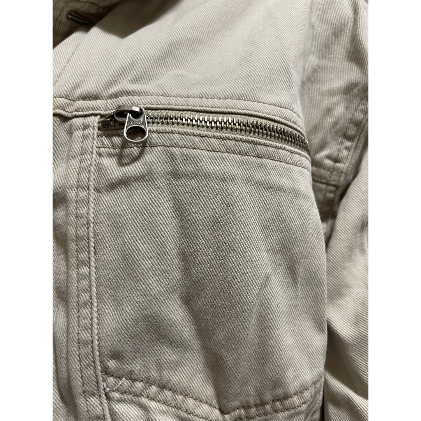 Vintage Gap Denim Jacket - Women's - Tan / Off-White Size Medium