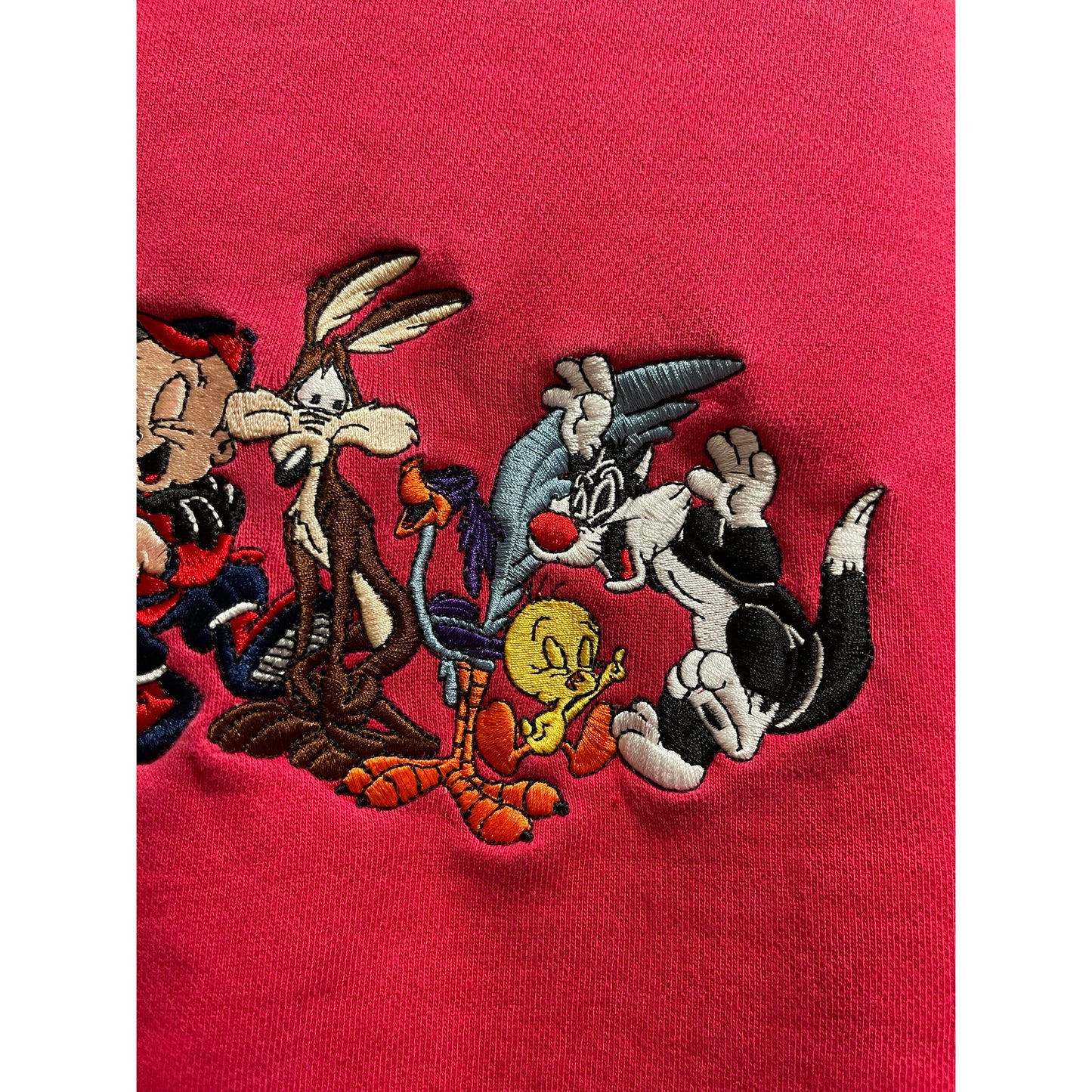 Vintage 90's Looney Tunes Embroidered Sweatshirt - Large Bugs Taz Sylvester