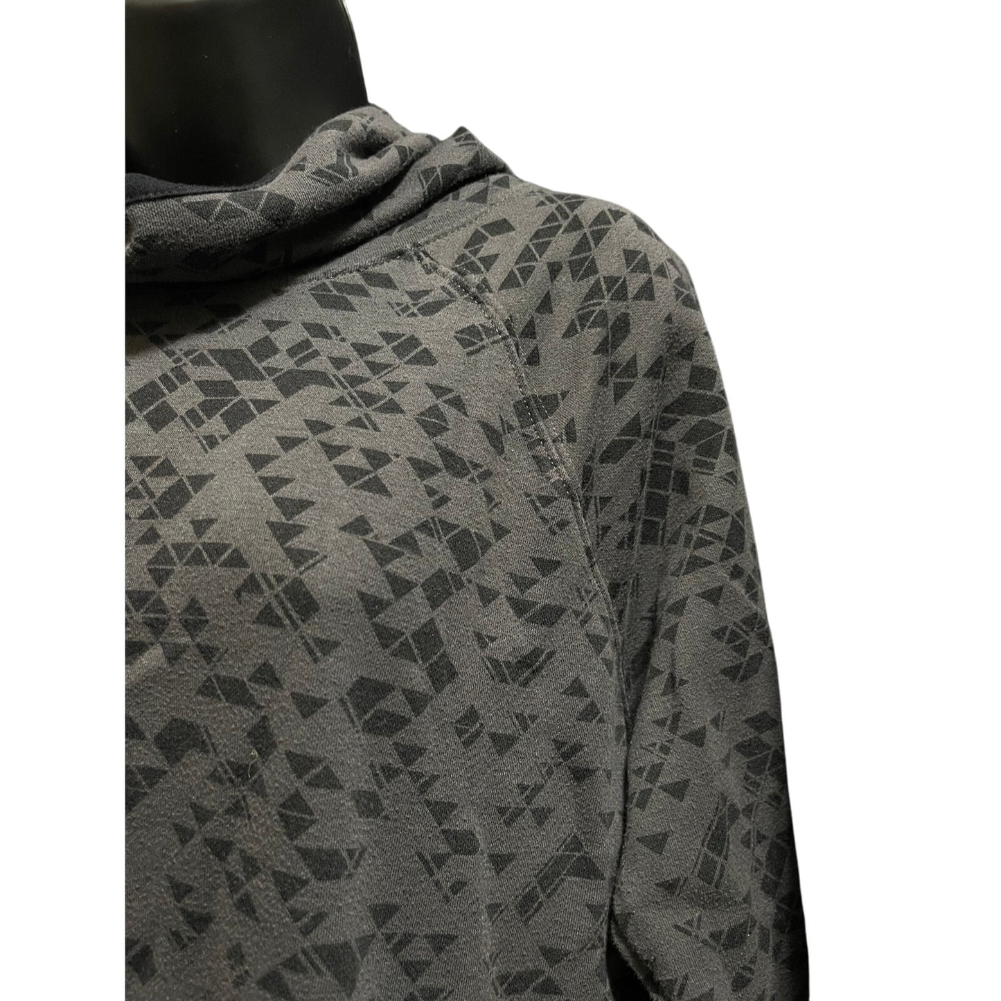 SO Authentic American Heritage Gray Black Geometric Hooded Sweatshirt - XL