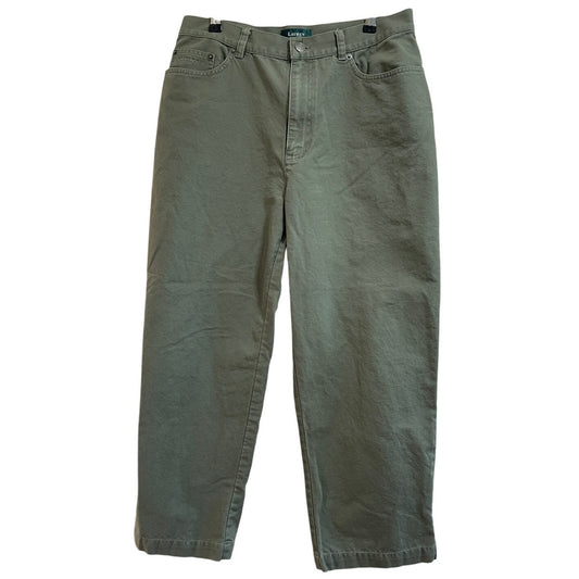 Ralph Lauren Green Straight Leg Women's Jeans - Size 12 Vintage 90's