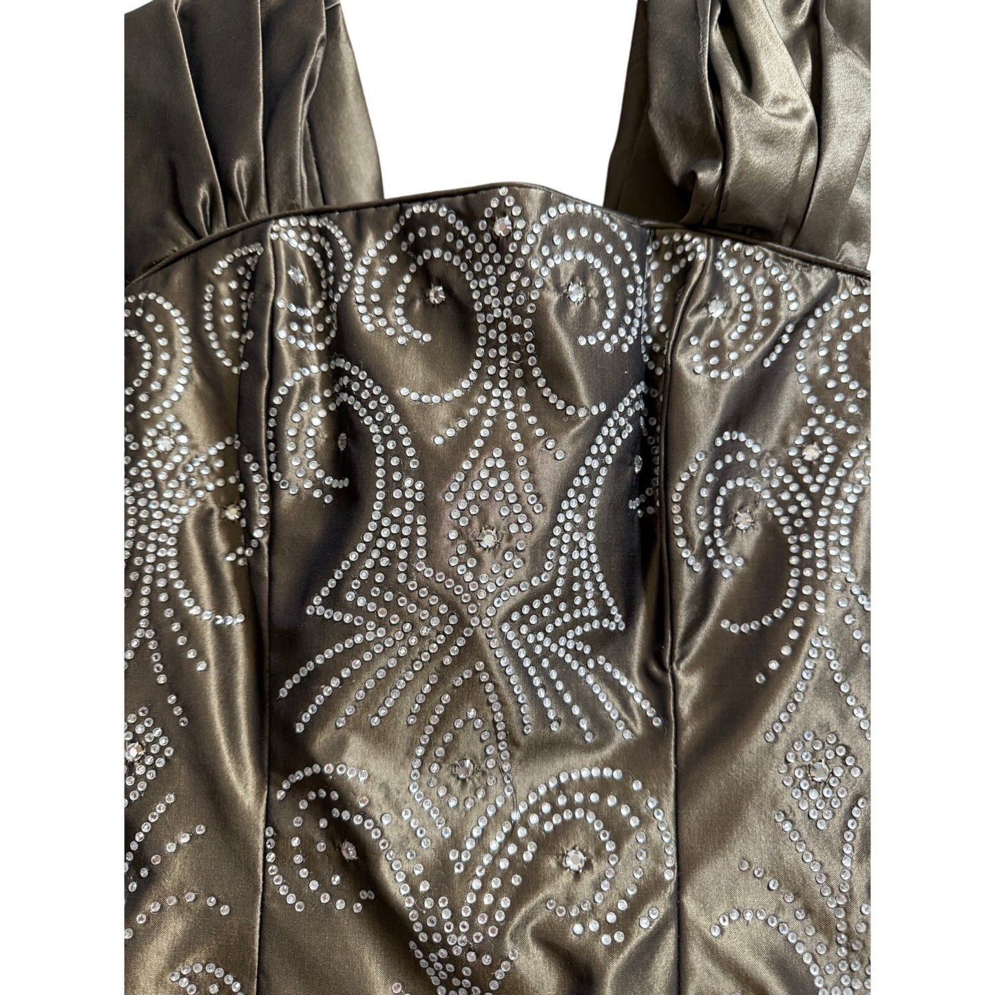 Rose Taft Couture 100% Silk Gown with Beaded Bodice