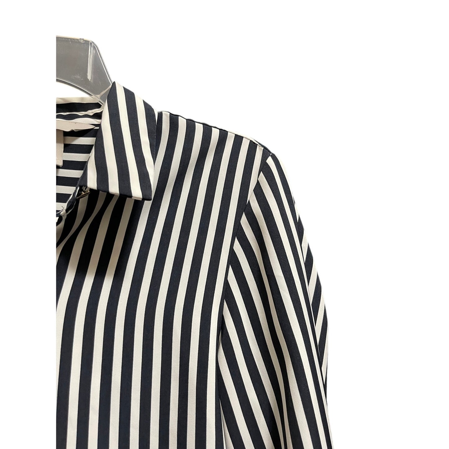 H&M Black & White Striped Long Sleeve Size 0 Oversized Blouse