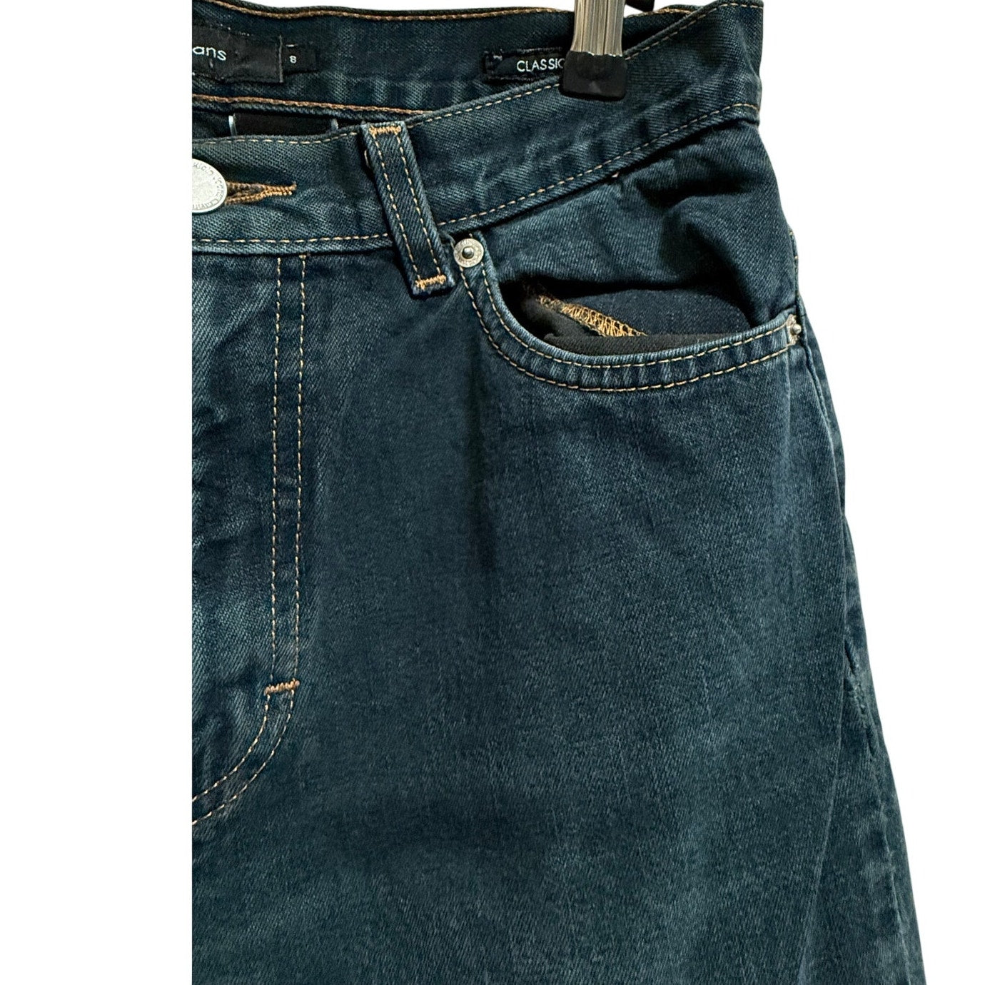 Calvin Klein Jeans Size 8 Women's Classic Straight High Rise Dark Wash Denim