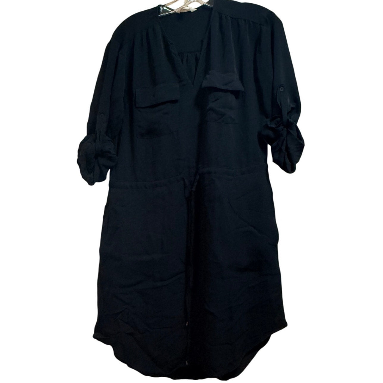Rebecca Taylor Black Long Sleeve Midi Dress - Cinch Waist - Size 0