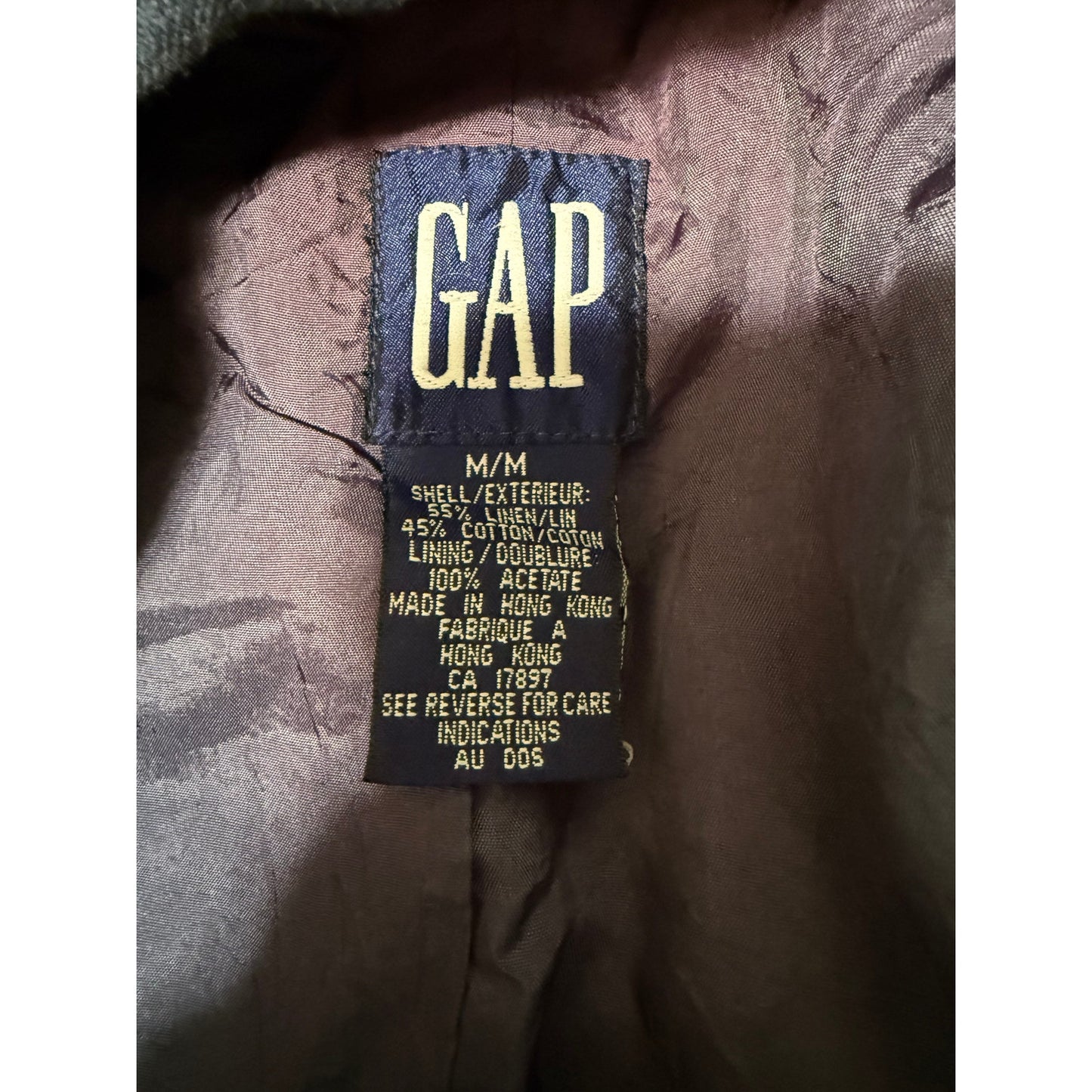 Vintage GAP Blazer - Linen & Cotton Blend - Blue