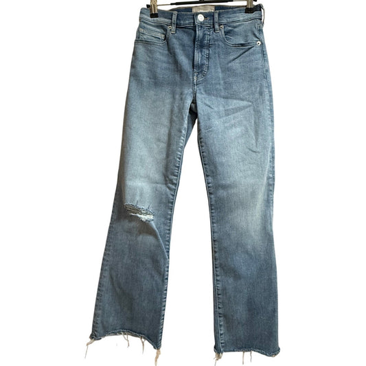 Everlane The Kick Crop Denim Jeans - Size 26 - Light Blue Hem Fray