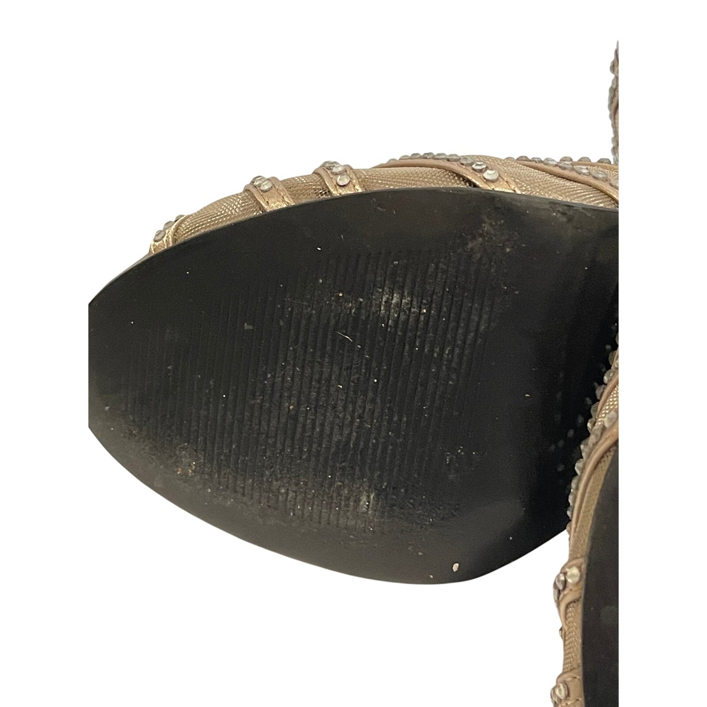 Caparros "Rockette" Metallic Bronze Leather Peep Toe Heels 9.5M