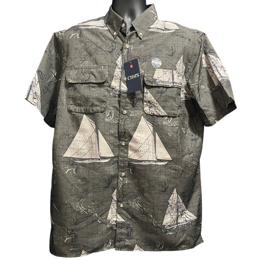 Chaps Key Items Expedition UPF 50+ Short Sleeve Button Up - NWT - MSRP $55