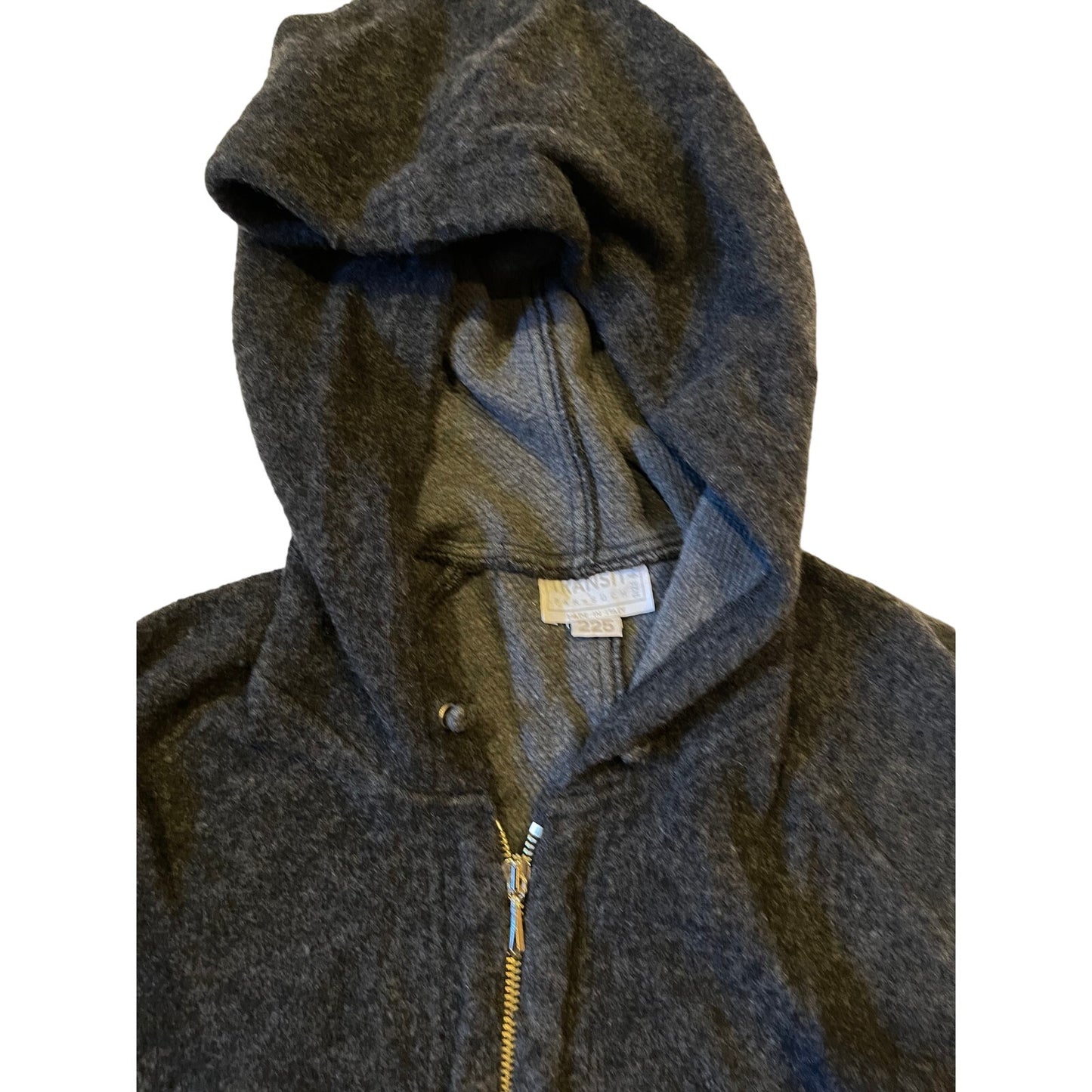 Transit Par-Such Grey Wool Blend XL Zip Up Hooded Sweater