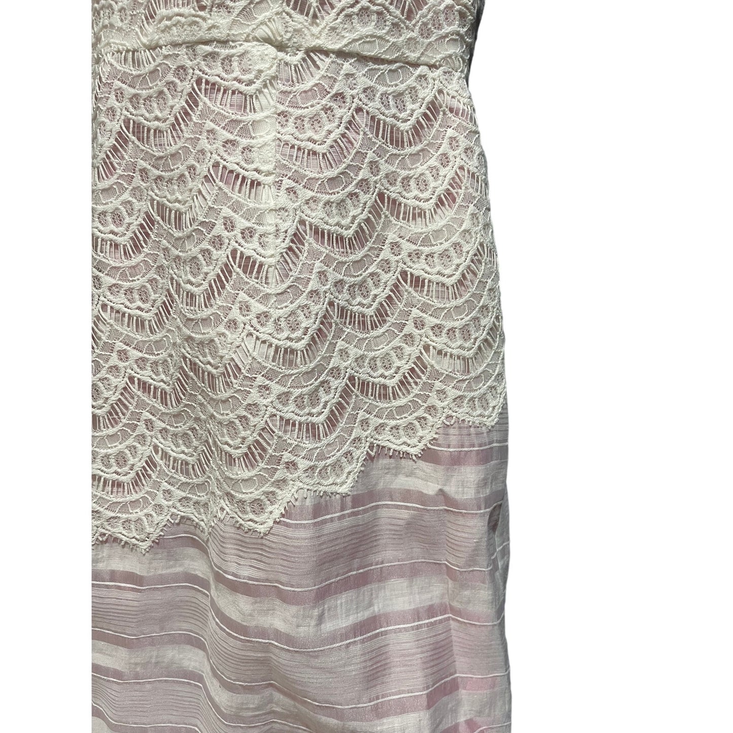 Ivy & Blu Pink & White Lace Sleeveless Dress - Size 2
